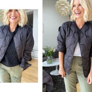 Wyse London Anais Navy Quilted Puffer Jacket Size 2 US 6/8